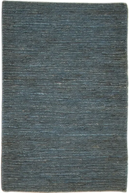 Coralyn Jute Charcoal Rug 2′ X 3′ Modern Hand Knotted Scandinavian Striped