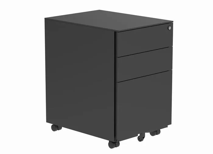 Core Mobile Under Desk Steel Pedestal – Black
