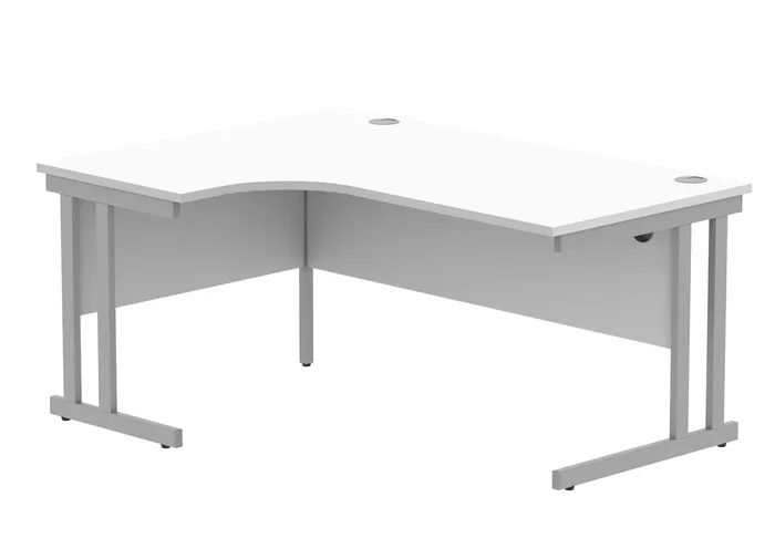 Core Twin Upright Radial Desk – Arctic White