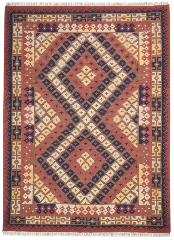 Corine 6′ X 8′ Rug Wool Rust Southwestern Dhurrie American Tribal