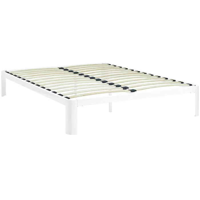 Corinne King Bed Frame, White, Metal 12372