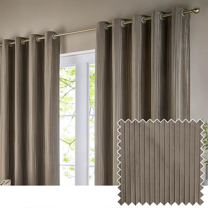 CORINTHIAN 117X182 EYELET CURTAINS MINK