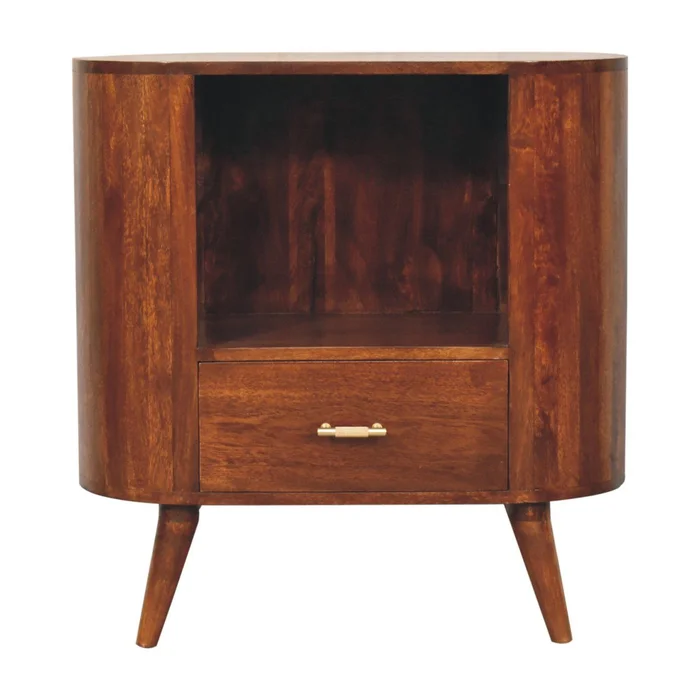 Cortez – T Bar Open Slot Cabinet – Dark Brown
