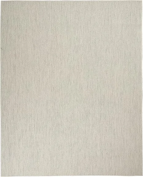 Courtyard Indoor/Outdoor Ivory Silver Area Rug, 12′ x 15′
