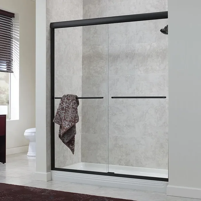 Cove 42″ x 65″ Bypass Frameless Shower Door, Bronze Frame/Clear Glass (#K3399)