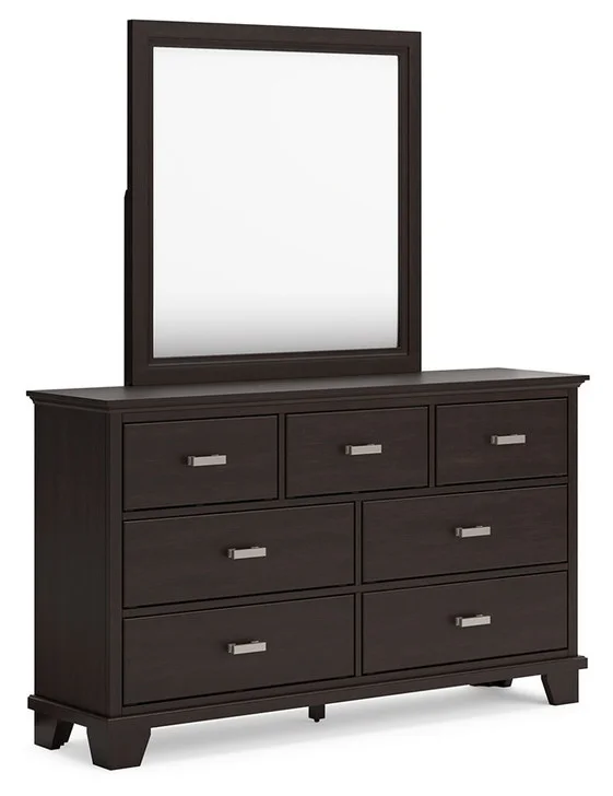 Covetown – Dark Brown – Dresser And Mirror