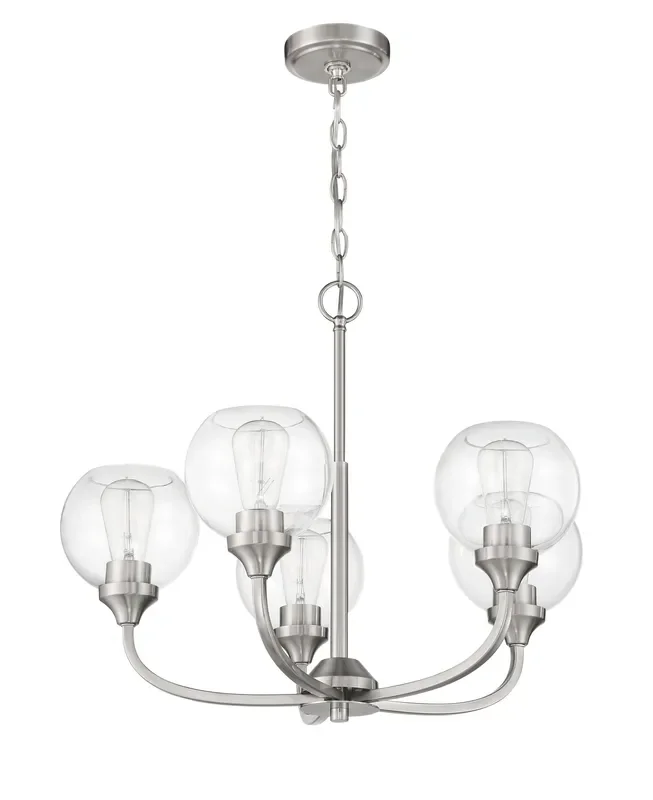 Craftmade 56225-BNK Glenda 5 Light Chandelier -Brushed Polished Nickel