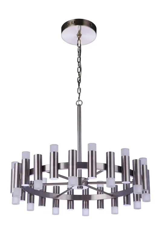 Craftmade 57524-BNK-LED Simple Lux 24 Light LED Chandelier -Brushed Polished Nickel