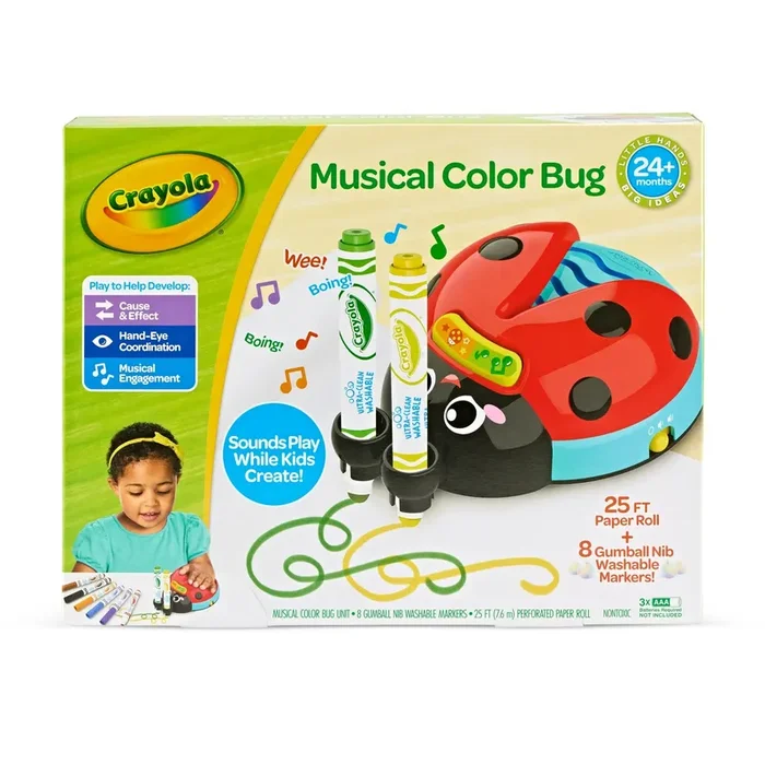 Crayola Musical Color Bug, Toddler Sensory Toy, Crafts, Musical Gifts for Toddlers, Ages 2, 3, 4, Final Cut