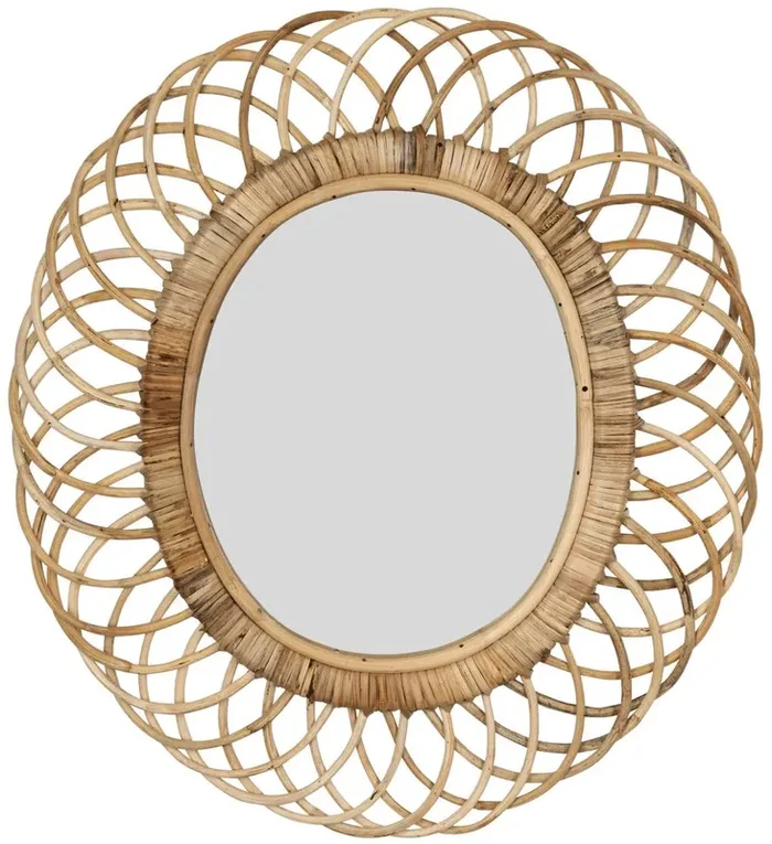 Creative Co-Op Oval Woven Bamboo Wall Mirror, Brown KB1122-A6-B1-P1