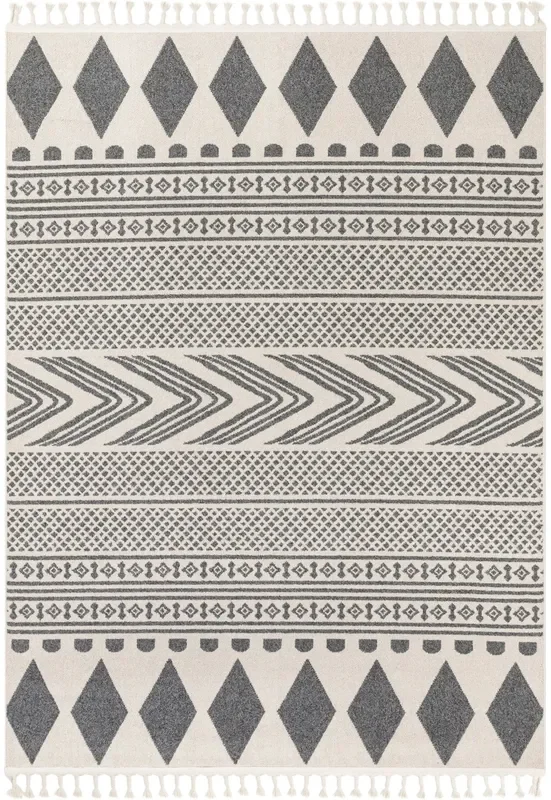 Cruce Tribal Moroccan Geometric Grey Kilim-Style Rug