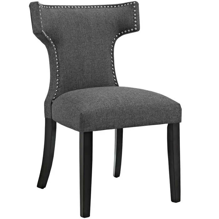 Curve Fabric Dining Chair, Grey, Fabric 10712