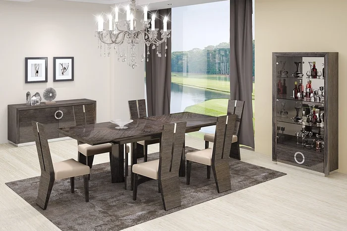 D59 – Dining Table And 6 Chair Set – Gray