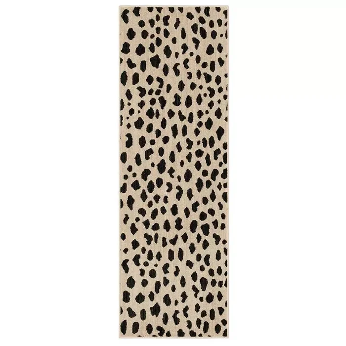 Daffodil Leopard Print Woven Rug – 2’4″x7′