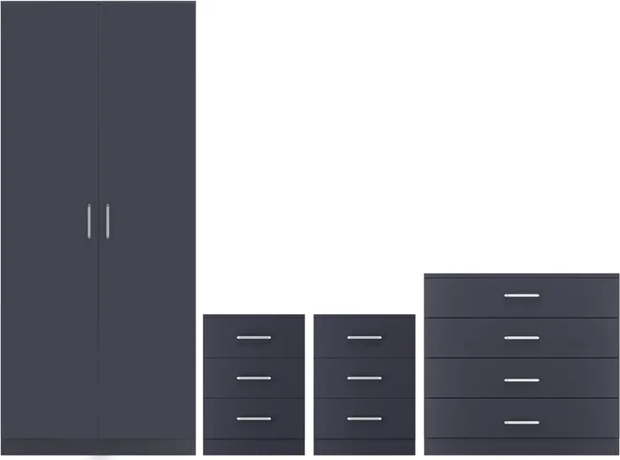 Dakota 2 Door Wardrobe 4 Piece Bedroom Set