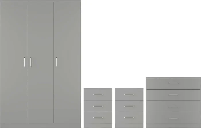 Dakota 3 Door Wardrobe 4 Piece Bedroom Set