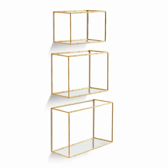 Daphne Mirrored Wall Shelves, Set of 3