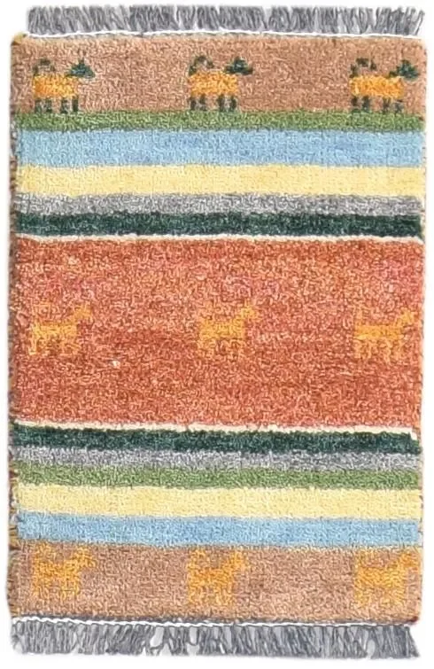 Daryn Rust Wool Rug 1′ X 2′ Southwestern Hand Knotted American Tribal