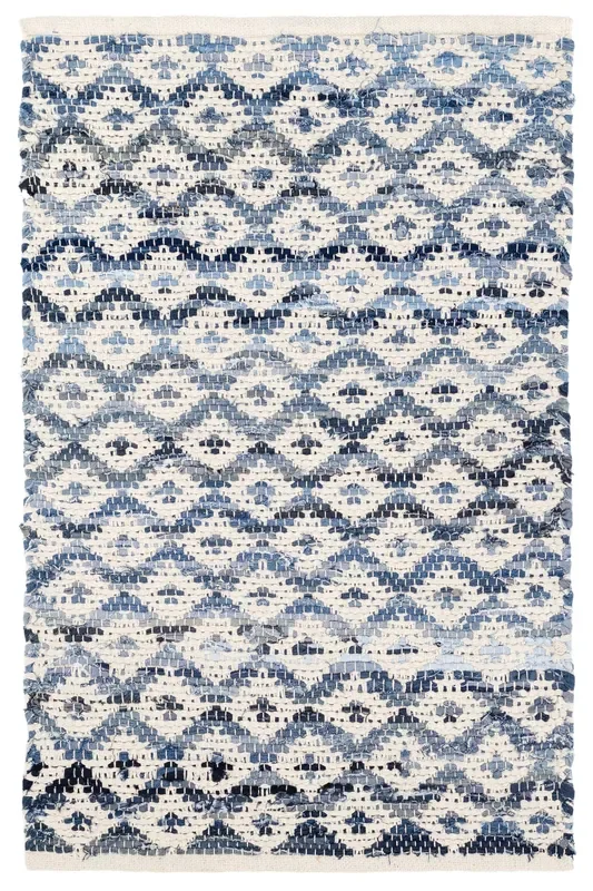 Dash & Albert Denim Rag Diamond DA789 Ivory Woven/Flatwoven Cotton Rug
