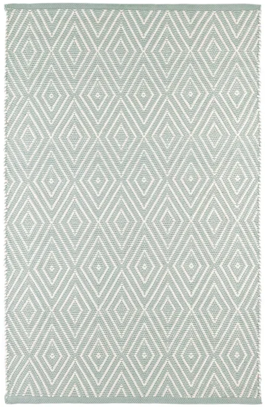 Dash & Albert Diamond RDB163 Light Blue Woven/Flatwoven Polypropylene Rug