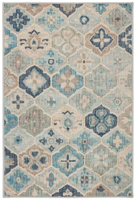 Dash & Albert Pali DA2050 Blue Machine Washable Polyester Rug