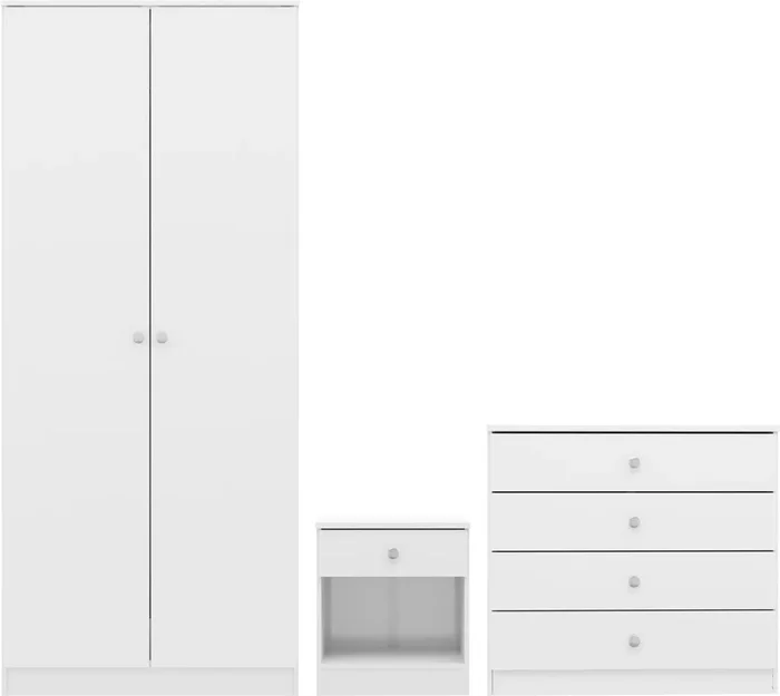Denver 2 Door Double Wardrobe 3 Piece Bedroom Set