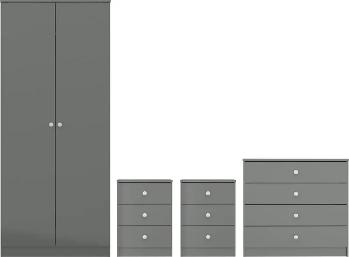 Denver 2 Door Wardrobe 4 Piece Bedroom Set