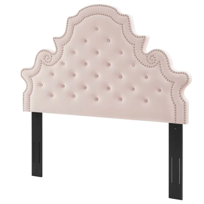 Diana Tufted Performance Velvet Twin Headboard, Velvet, Pink, 22323