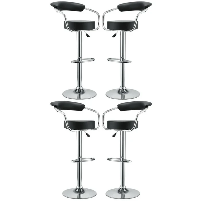 Diner Bar Stools Set of 4 in Black