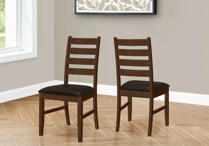 Dining Chair, Dining Room, Side, Upholstered, Transitional (Set of 2) – Brown