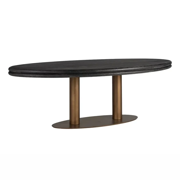 Dining table Macaron oval 235 (Black rustic)- Richmond Interiors – Please message to discuss pricing & availability before purchase