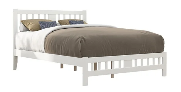 Dodie White Queen Size Platform Bed Frame