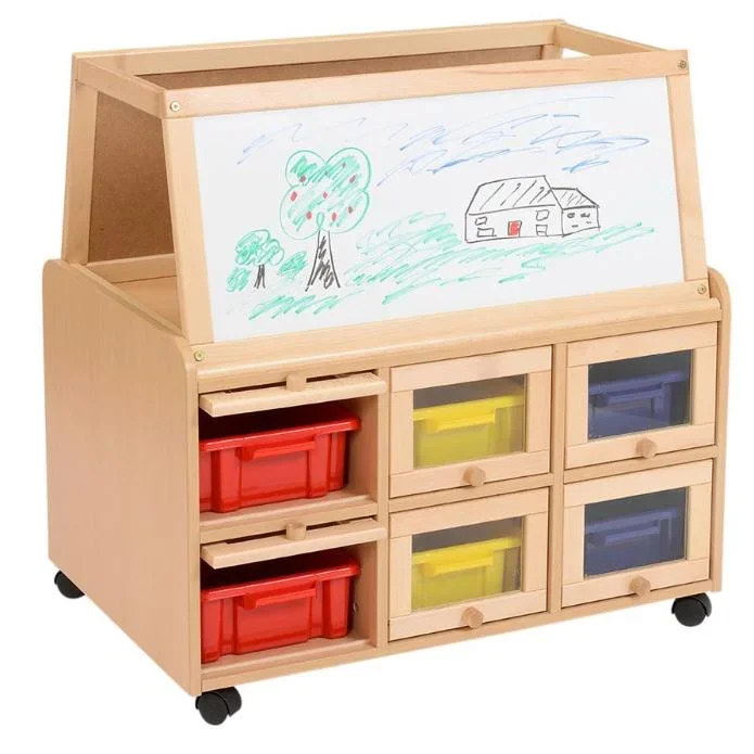 Double Sided Resource Store + Compartment Doors + Easel Top + Trays