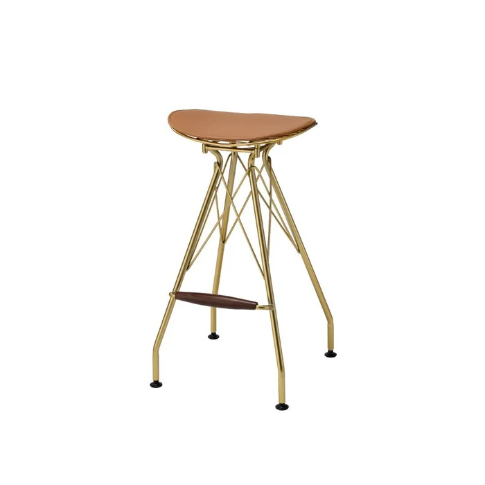 Dragea – Bar Stool (Set of 2) – Whiskey PU & Gold