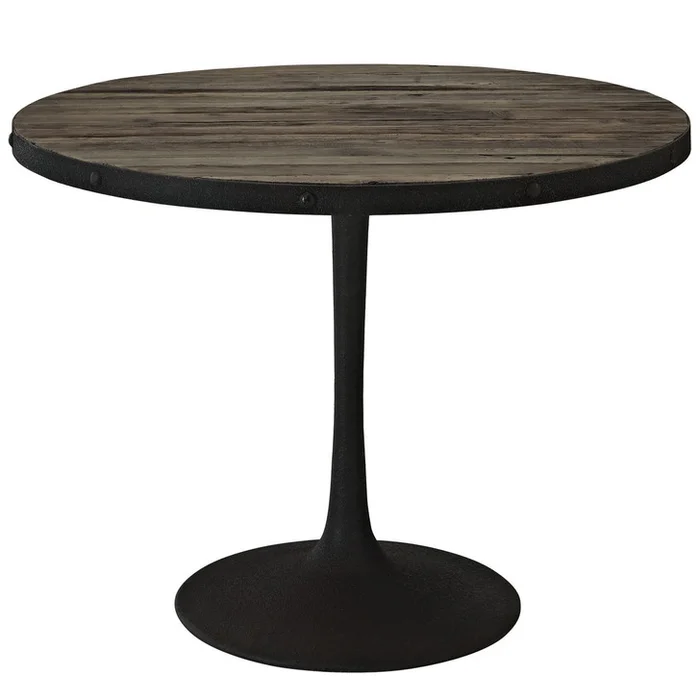 Drive Wood Top Dining Table in Brown Set