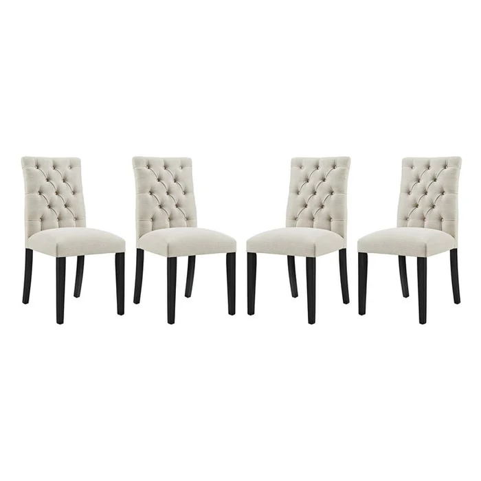 Duchess Dining Chair Fabric Set of 4, Fabric, Beige 15809