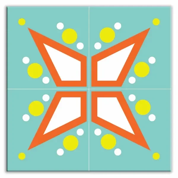 Earth Quads 12″ x 12″ Ceramic Glossy Decorative Mural Tile