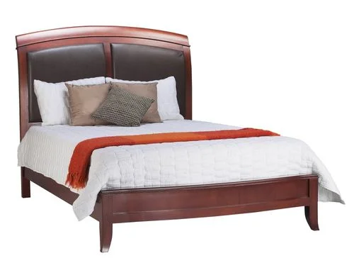 Eastern King Size Sleigh Low Profile Bed with Leather Headboard – Brighton – Modus Furniture – BR15L7