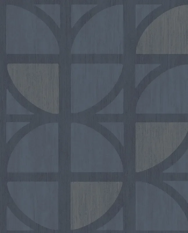 Eijffinger 395813 Tulip Dark Blue Geometric Trellis Wallpaper