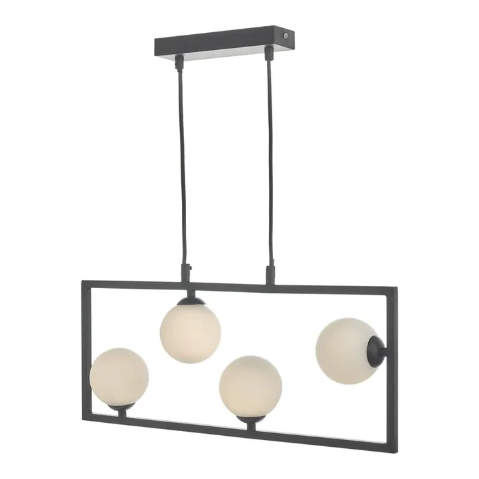 Ensio Geometric Matt Black 4 Light Ceiling Light