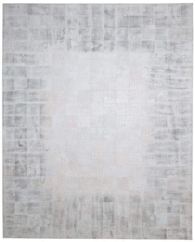 Ettie 8′ X 10′ Rug Leather Grey Modern Hand Woven Scandinavian Bordered