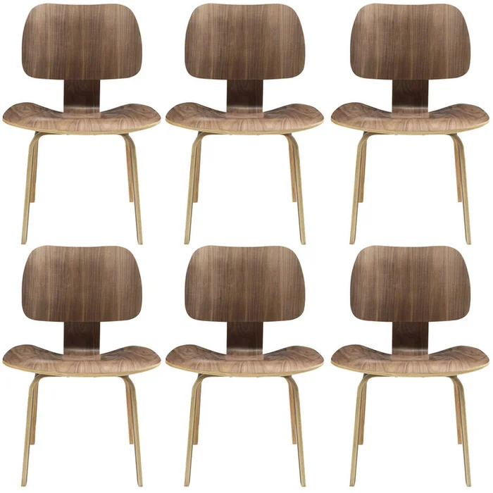 Fathom Dining Chairs Set of 6 in Walnut