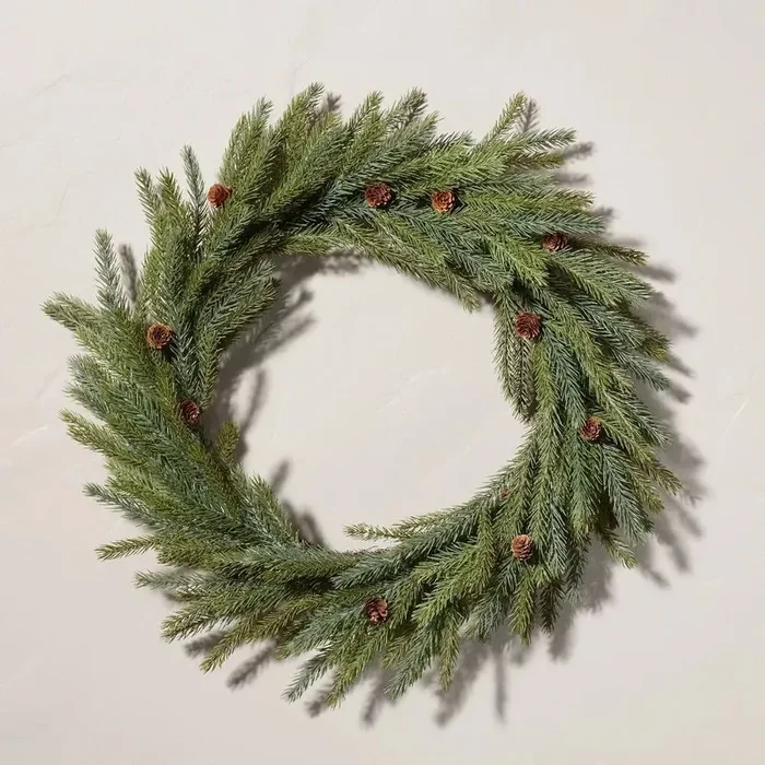 Faux Spruce & Pinecone Christmas Wreath