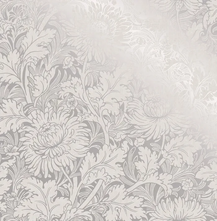 Fine Decor 2900-42530 Zinnia Silver Floral Wallpaper