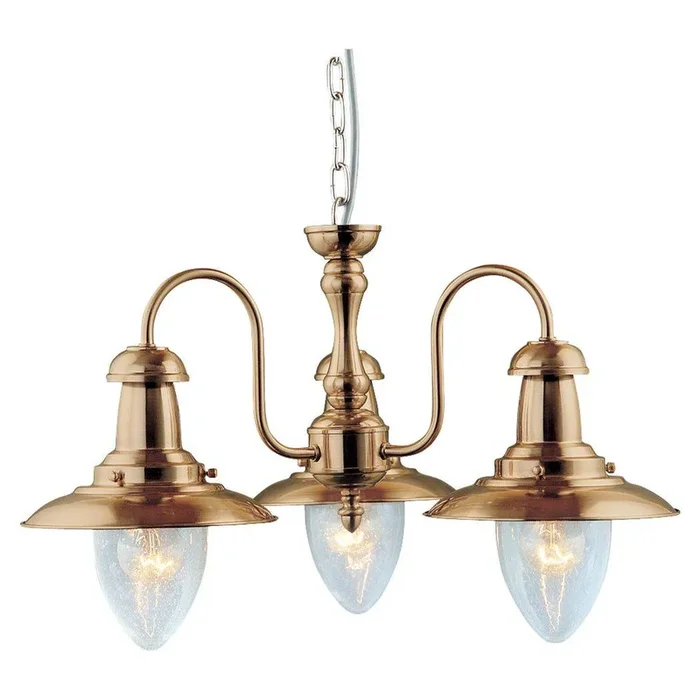 Fisherman 3 Light Ceiling Light Antique Brass