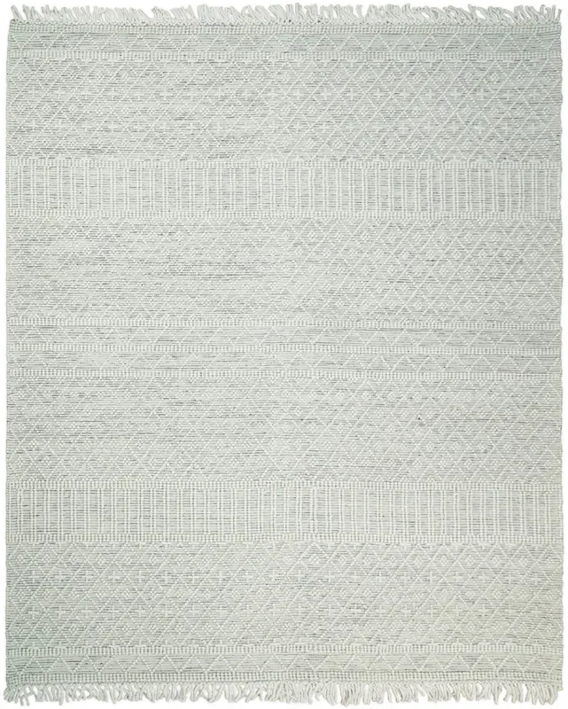 Flatwoven Dhurrie Woolen Chunky and Soft White Wool Area Rug, Living Room and Kids Rug | CAL1