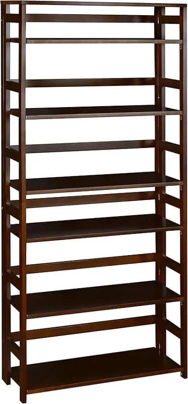 Flip Flop High Folding Bookcase- Mocha Walnut