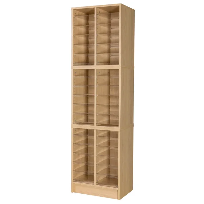 Floor Standing Wooden Pigeonhole Unit + 36 Acrylic Shelves W375 x D558 x H1930mm