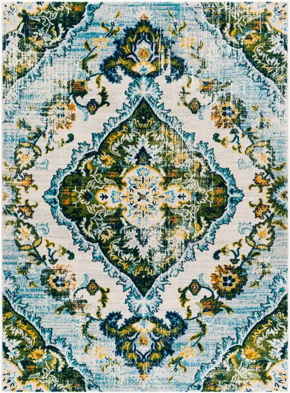 Floransa FSA-2349 5′ x 7′ Machine Woven Area Rug