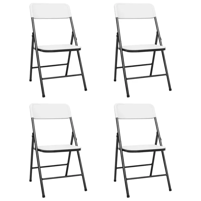 Folding Garden Chairs 4 Pcs Hdpe White